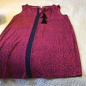 Michael Kors Navy pink stretch Print Dress L